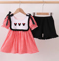 Girls'  Mouse Gingham Dress & Shorts Set